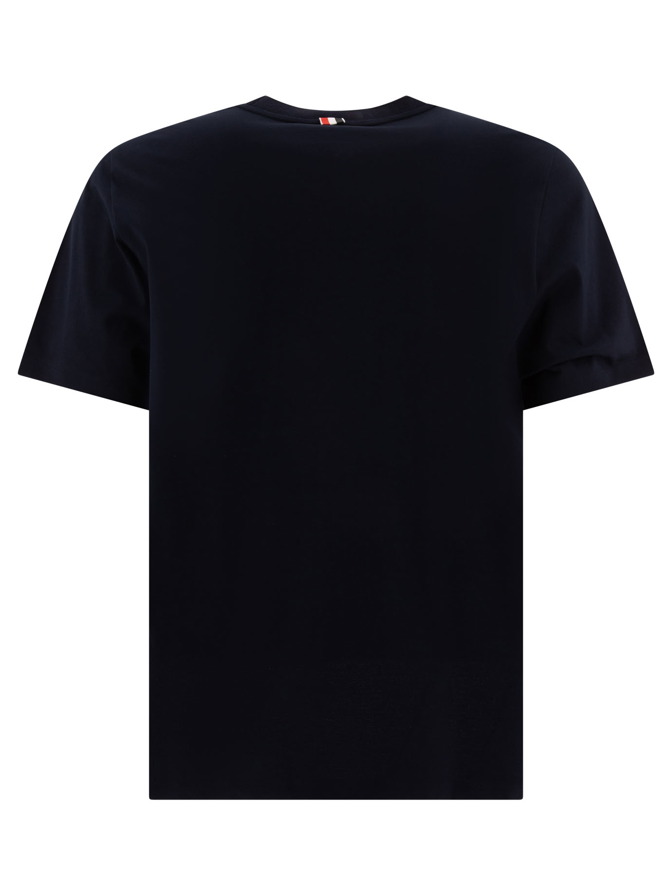 THOM BROWNE Blue T-shirt with side slits